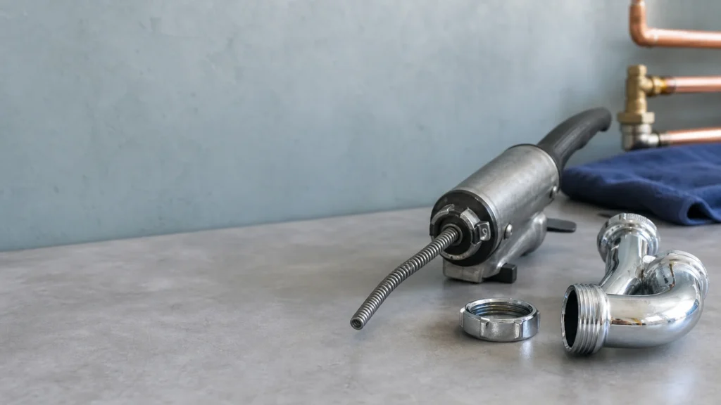 Furet de plomberie et canalisation préparée pour un débouchage