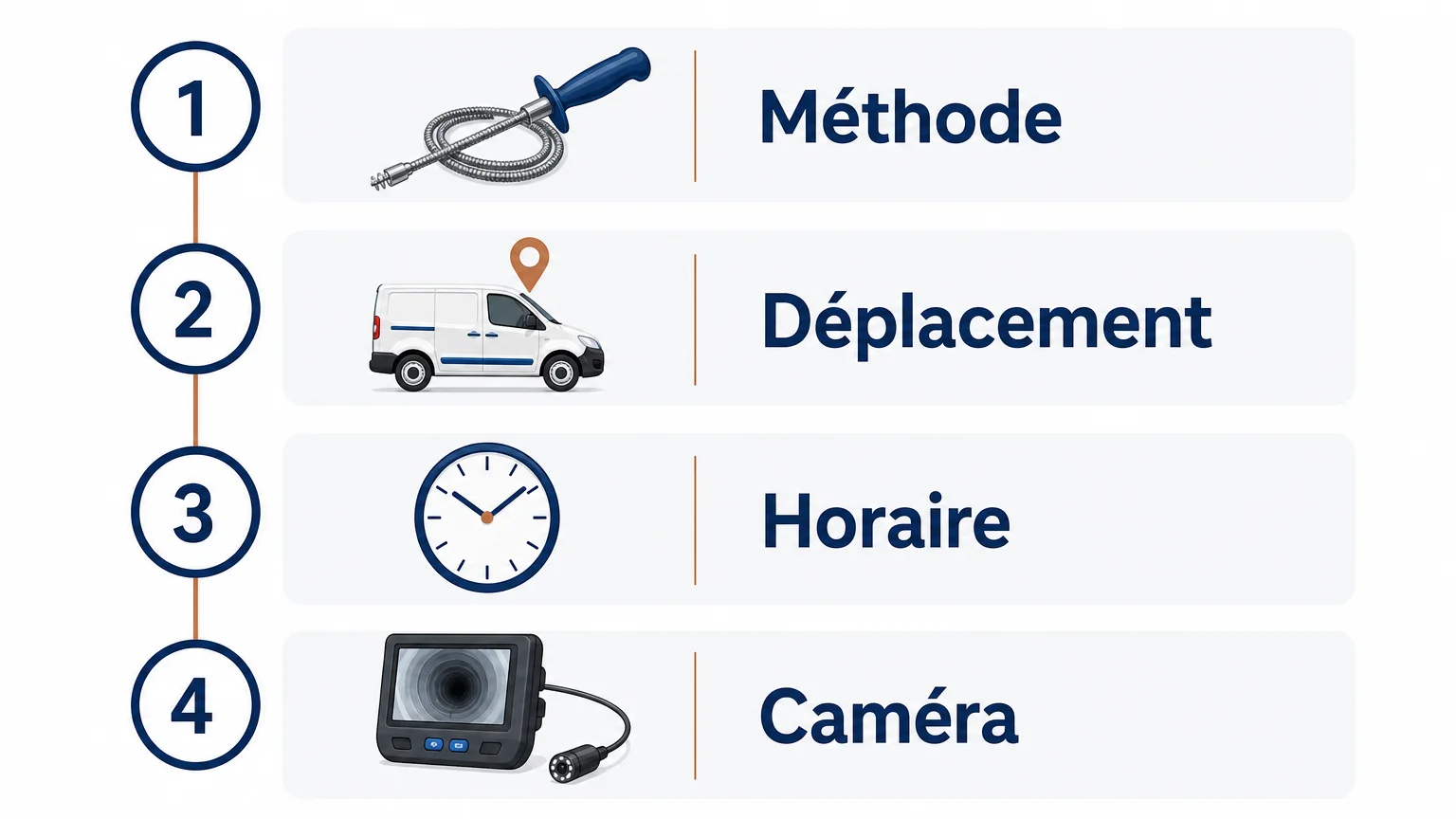 Checklist illustrée des éléments à vérifier sur un devis de débouchage au furet